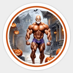 Trick-or-treating and muscles on Halloween Sticker